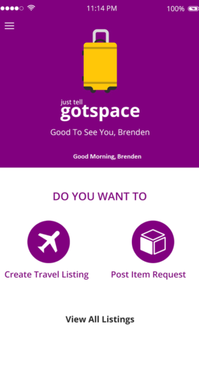 Travel Space Sharing App